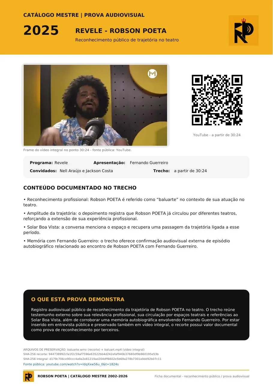 Ficha documental do programa Revele