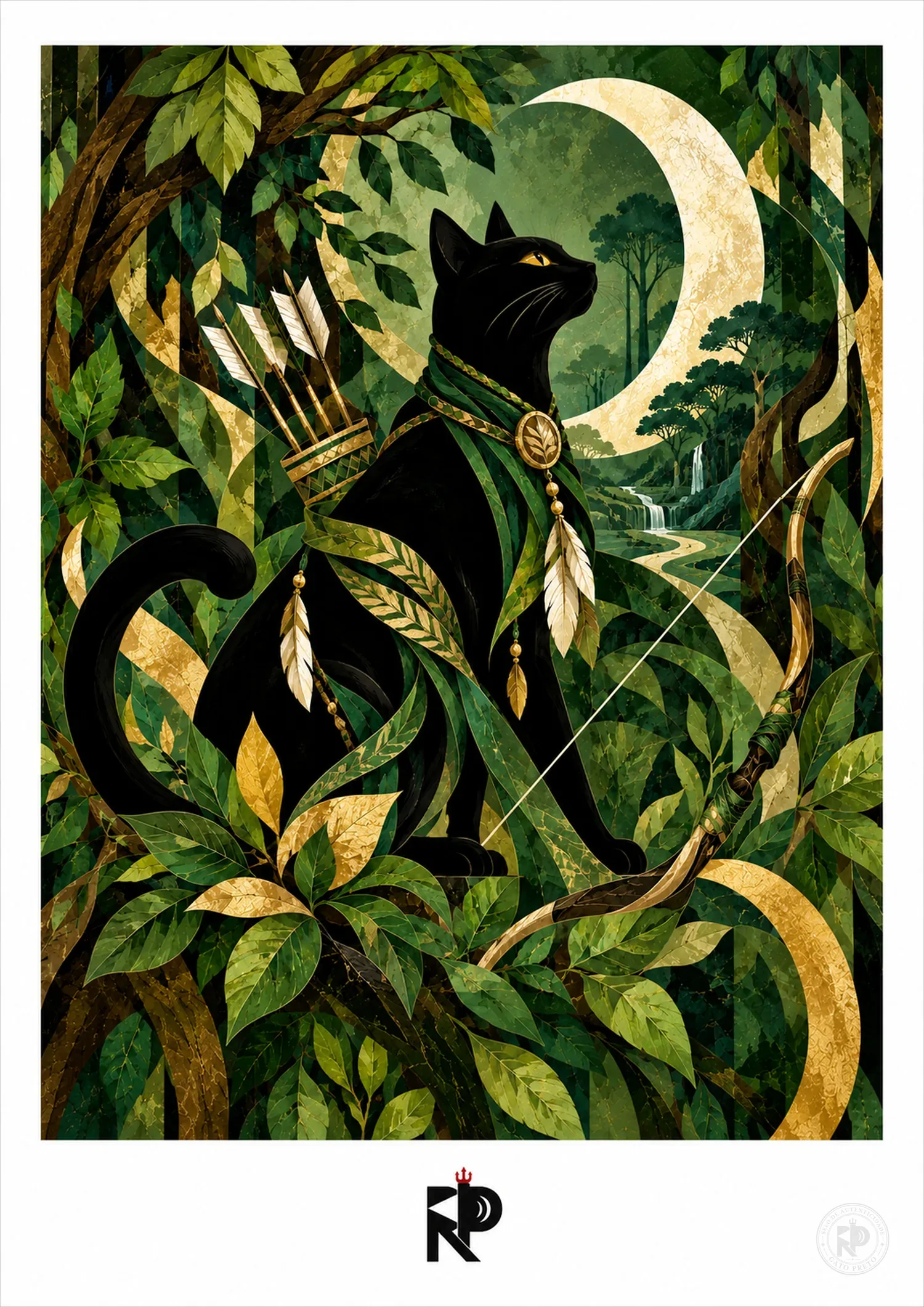 Gato Preto — Oxóssi, obra de Robson Poeta