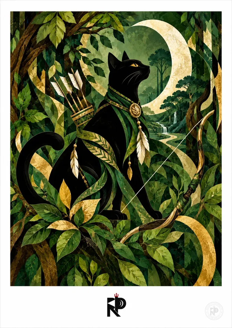 Gato Preto — Oxóssi, obra de Robson Poeta