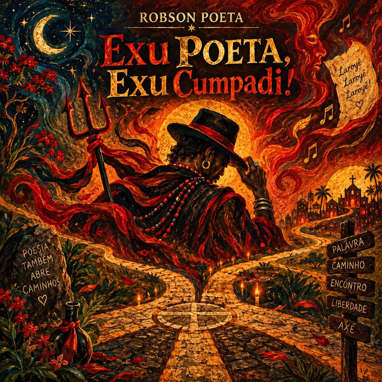 Capa autoral da faixa Exu Poeta, Exu Cumpadi!