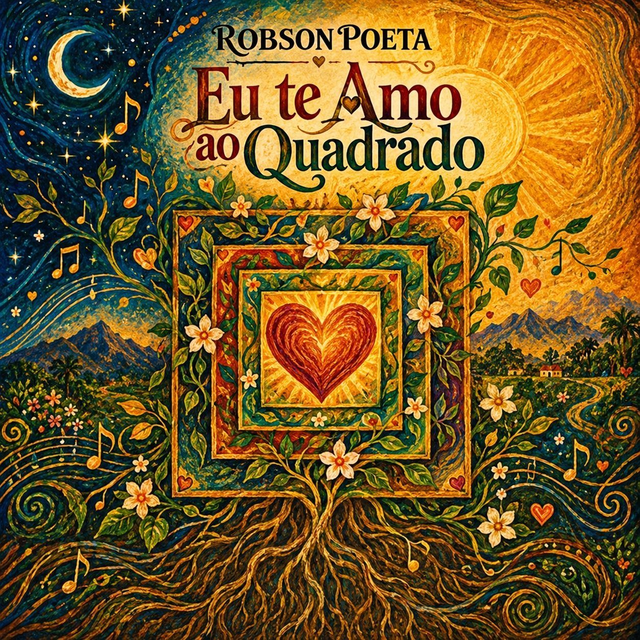 Capa autoral da faixa Eu Te Amo ao Quadrado